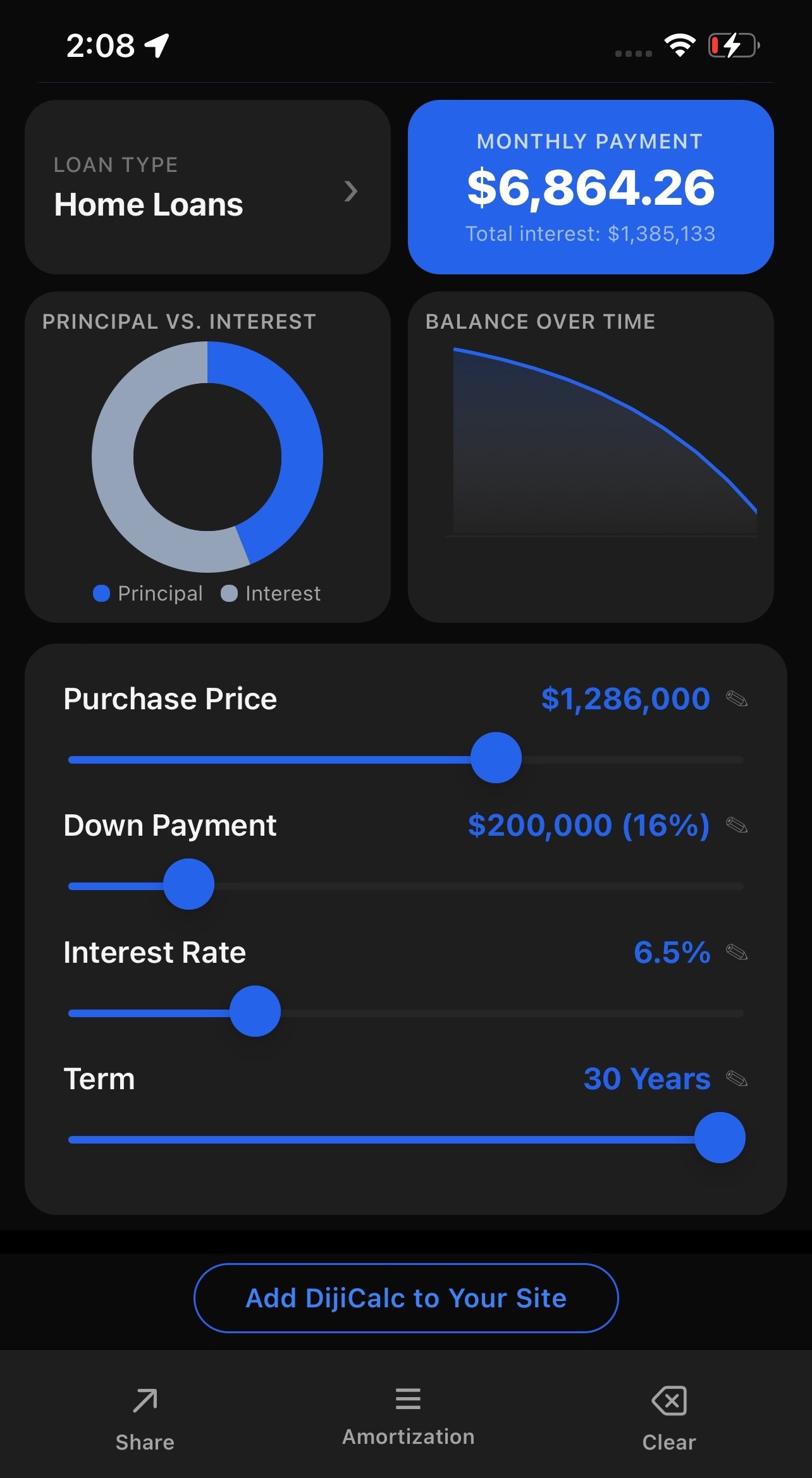 DijiCalc App Screenshot